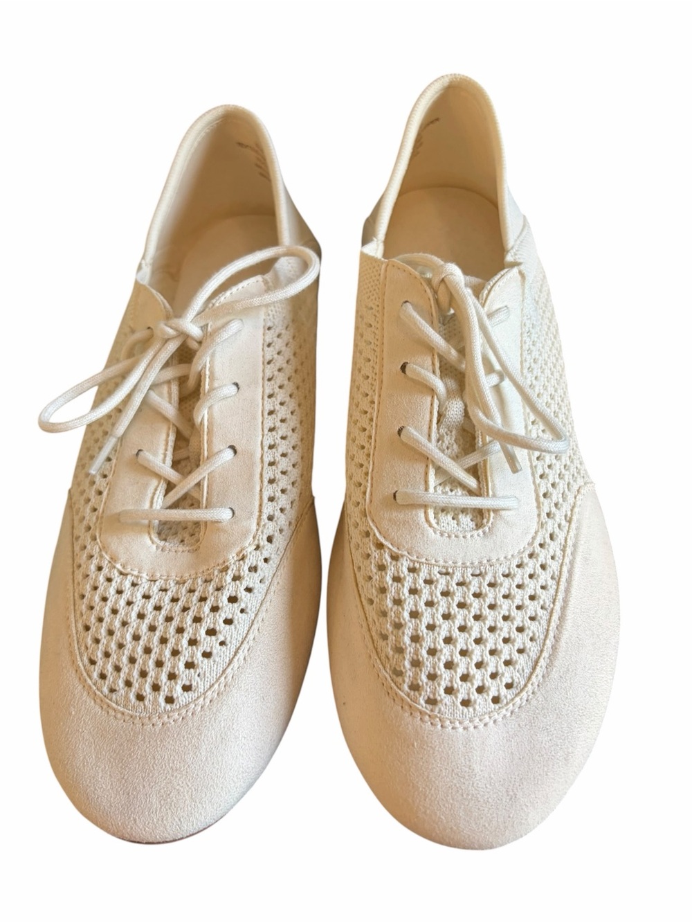 VIVAIA Yara Mesh Sneakerina Lace Up Flat Sneaker Cream Ivory Size 10 - Picture 6 of 10